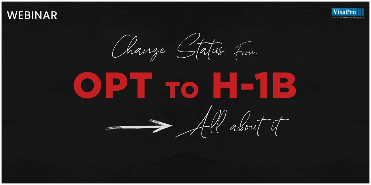 VisaProLaw's tweet image. #F1Students protected by the #H1B #CapGap extension rule must take precautions to stay in status.

US Immigration Attorney Ms. Ancy Varghese will share the do’s and don’ts of maintaining lawful status in the U.S. Register for the webinar at bit.ly/2Gte1AP

#opt