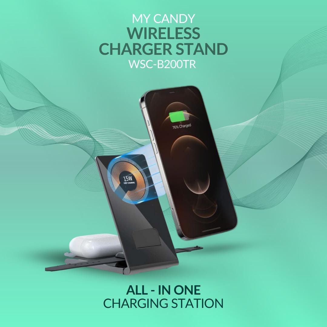 mycandytech's tweet image. One stand, endless power – charge smarter, not harder!  Experience the convenience of sleek and efficient wireless charging.  

#MyCandyChargers #WirelessCharging  #FastChargeRevolution #SmartChargingSolutions #TechWithStyle #PowerUpYourDay #ChargerGoals #MinimalistDesign