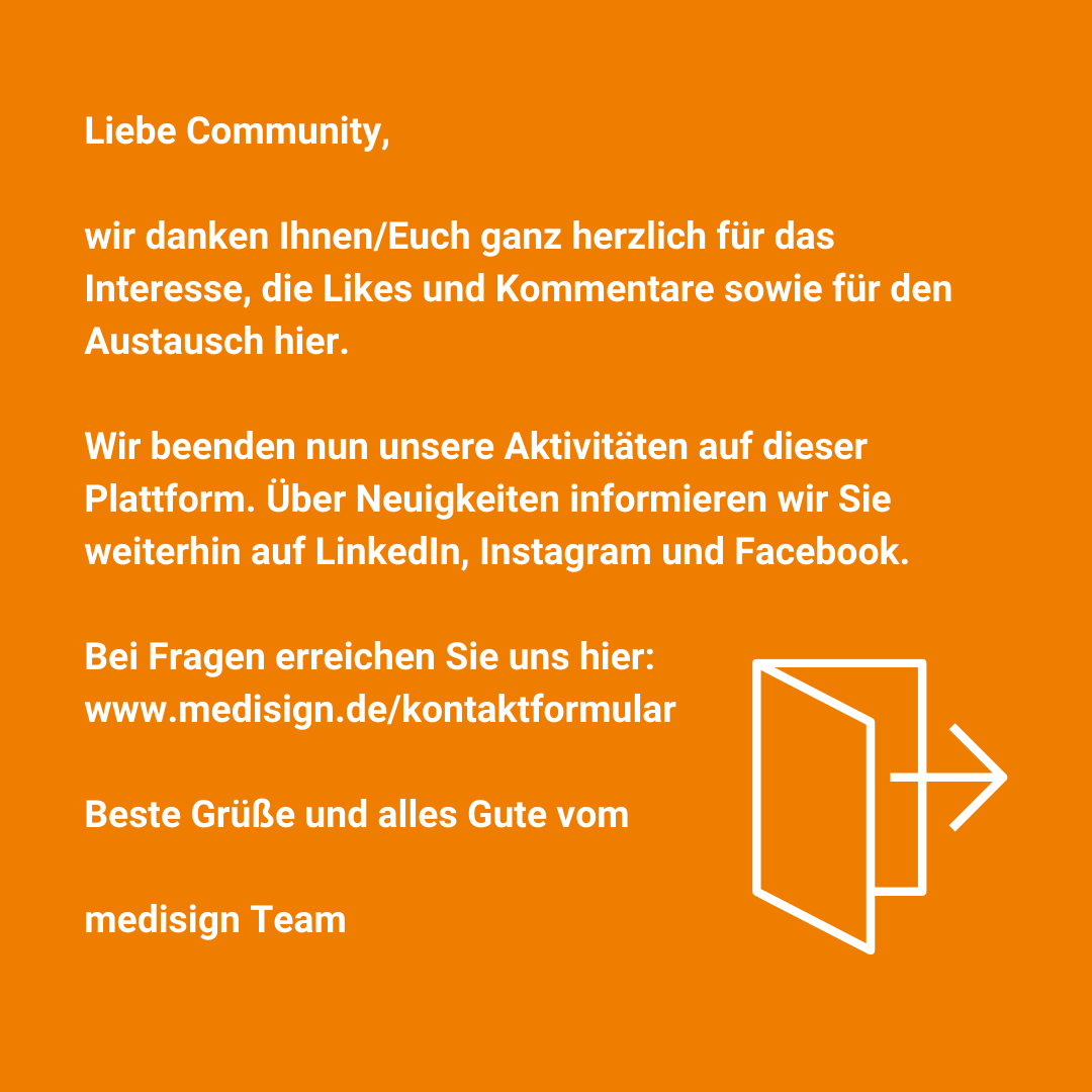 Bitte folgen Sie uns auf: 
➡️ linkedin.com/company/medisi…
➡️instagram.com/medisign_gmbh/
➡️facebook.com/medisigngmbh