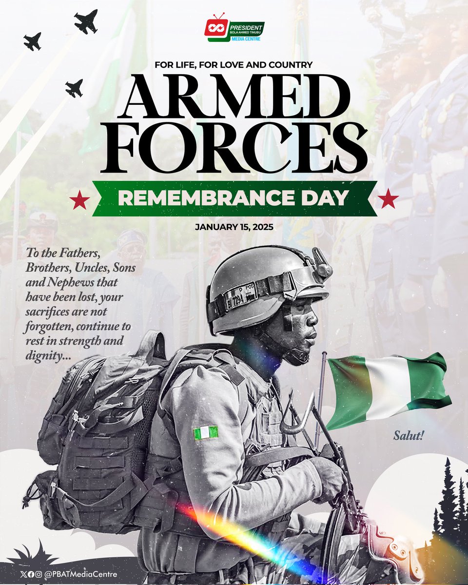 JohnFanimokun's tweet image. The military is the true nobility of our country. Heroes may not live long in years, but they live forever in the stories.

Today we honor our lost heroes and all active duty service members. Thank you for your service and sacrifice.
#ArmedForcesRemebrance2025