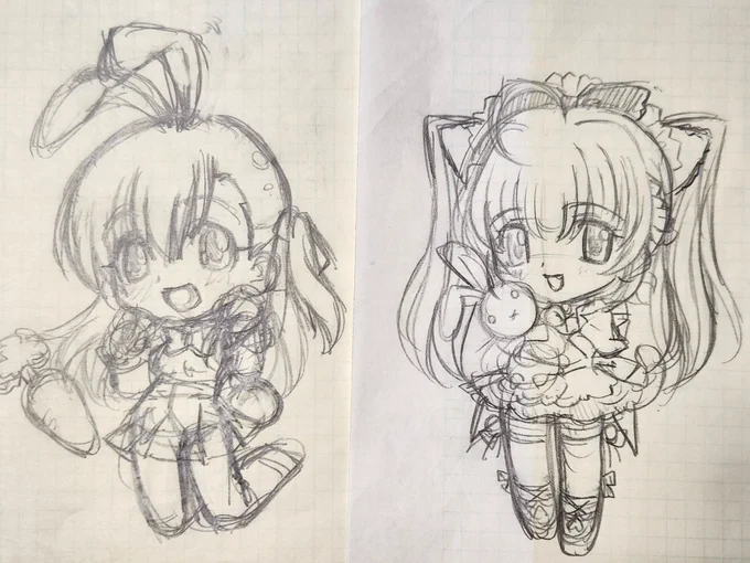 大昔に、すぎやま現象センパイのご紹介で、描かせていただいた©WINLIGHTさんのネットアプリ(?)のキャラ達のちび絵部品お年賀絵だったか?組み合わせた完成データは、でてこなかったので不明... 