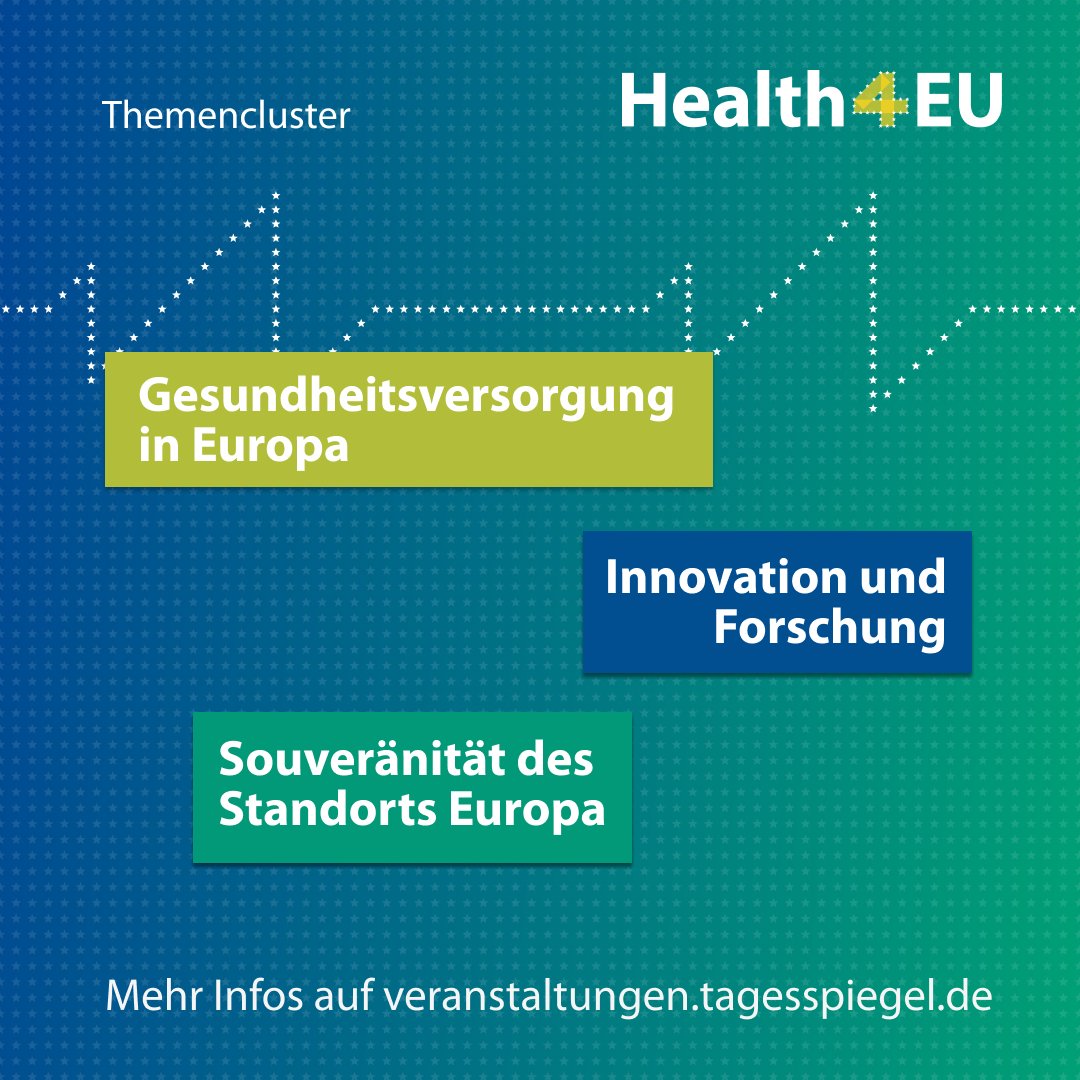 Tagesspiegel Live (@live_tsp) on Twitter photo Premiere der #Tagesspiegel-Konferenz #Health4EU: ZukunftsDialog Europäische Gesundheit | 10. April in Berlin
Wir diskutieren die großen Zukunftsthemen, die die Gesundheitswelt von morgen prägen.
đź“…Mehr Informationen:
veranstaltungen.tagesspiegel.de/3VYPX7?utm_sou…
In Partnerschaft mit <a href="/PharmaDeu/">Pharma Deutschland</a> Premiere der #Tagesspiegel-Konferenz #Health4EU: ZukunftsDialog Europäische Gesundheit | 10. April in Berlin
Wir diskutieren die großen Zukunftsthemen, die die Gesundheitswelt von morgen prägen.
đź“…Mehr Informationen:
veranstaltungen.tagesspiegel.de/3VYPX7?utm_sou…
In Partnerschaft mit <a href="/PharmaDeu/">Pharma Deutschland</a>