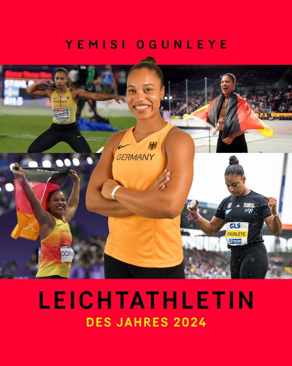 Yemisi Ogunleye ist Deutschlands "Leichtathletin des Jahres" 2024! 🥇💪
Olympia-Gold, Hallen-WM-Silber, EM-Bronze – ein Jahr voller Erfolge! Herzlichen Glückwunsch, Yemisi 🎉🔥