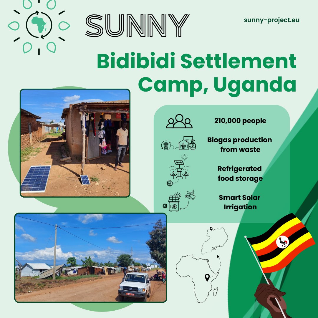 🌍Clean energy transforms Uganda’s Bidibidi Refugee Settlement (270,000+ people).
With #SUNNYproject, we’re deploying:
1️⃣ Biogas solutions
2️⃣ Hybrid cookstoves
3️⃣ Solar refrigeration
4️⃣ Smart irrigation
Why? food security, growth, sustainability!
More: sunny-project.eu 🌱
