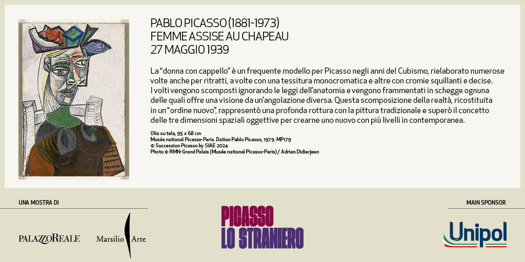 🏛️Picasso lo straniero
📷Palazzo Reale, Milano
📅 20 settembre 2024 - 2 febbraio 2025
A cura di A. Cohen-Solal e C. Debray

📷#Unipol Main Sponsor della mostra

<a href="/MarsilioArte/">MarsilioArte</a>
#Picasso #arte