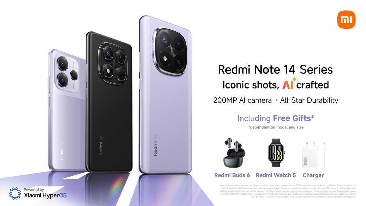 Interested in getting your hands on our brand new #RedmiNote14Series smartphones? 

Buy now and receive some amazing free gifts here: https://t.co/efiPlfkPsI 

Limited time only. https://t.co/68EftDEqRC