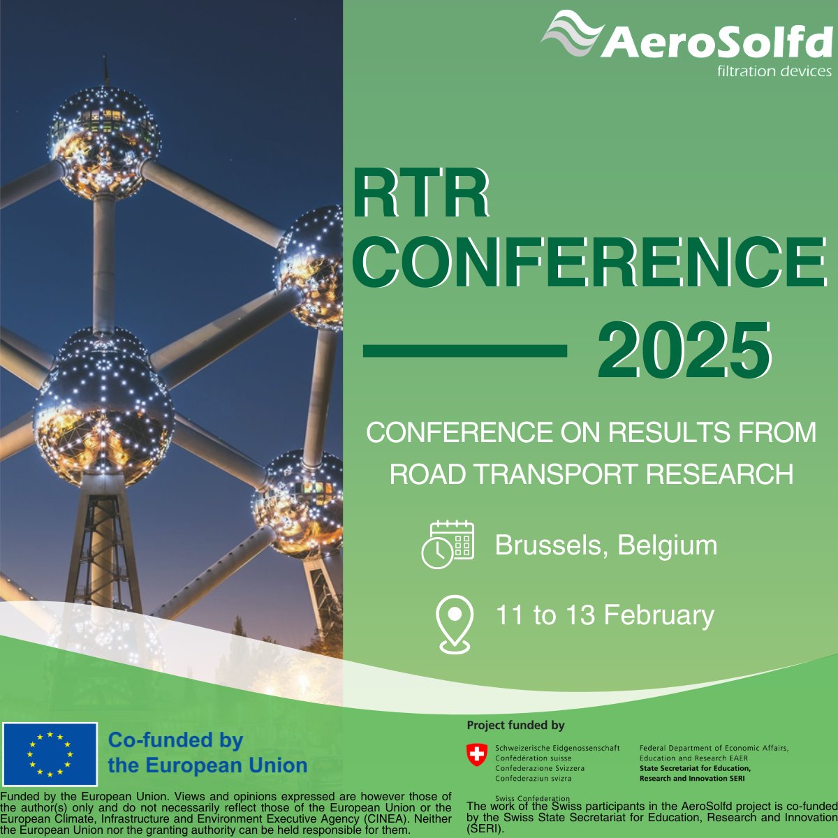 EU Project AeroSolfd (@aerosolfd) on Twitter photo ๐จWe are pleased to announce that <a href="/aerosolfd/">EU Project AeroSolfd</a> will participate in the <a href="/RTRConference/">RTRconference</a> 2025, which will take place from 11 - 13 February in Brussels.
Join us to learn more about our progress and to discuss sustainable mobility solutions.
๐Details: rtrconference.eu
#RTR2025 ๐จWe are pleased to announce that <a href="/aerosolfd/">EU Project AeroSolfd</a> will participate in the <a href="/RTRConference/">RTRconference</a> 2025, which will take place from 11 - 13 February in Brussels.
Join us to learn more about our progress and to discuss sustainable mobility solutions.
๐Details: rtrconference.eu
#RTR2025