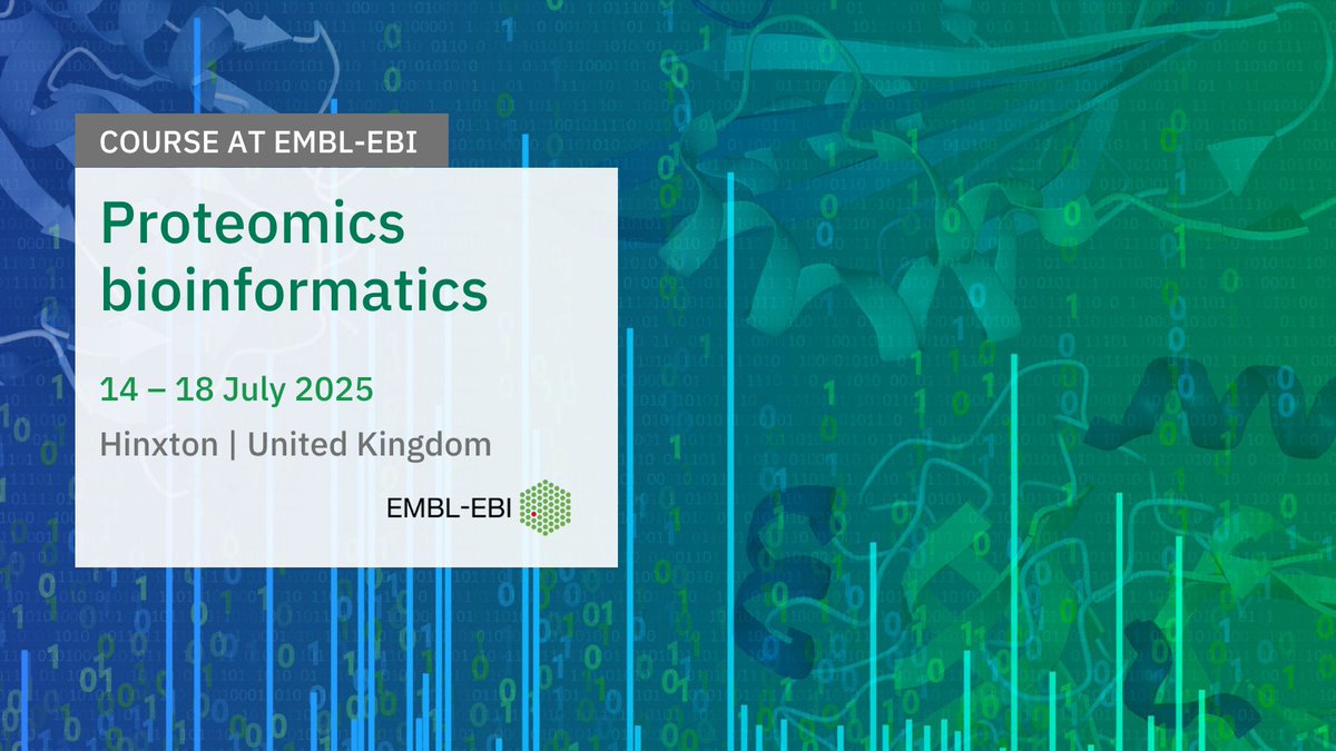 Applications are now open for this course that will provide hands-on training in the basics of mass spectrometry and #proteomics #bioinformatics: ebi.ac.uk/training/event…

Organised in association with <a href="/VIBLifeSciences/">VIB</a>