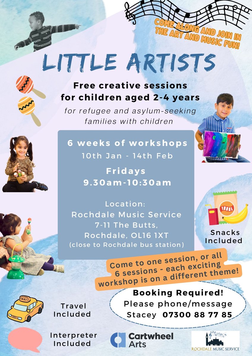 Cartwheel Arts (@cartwheelarts) on Twitter photo Little Artists with <a href="/RochdaleMusic/">RochdaleMusicService</a> has started! But that doesn't mean you can't join one of the weekly sessions for refugee & asylum-seeking families & little ones. Come & join in! Little Artists with <a href="/RochdaleMusic/">RochdaleMusicService</a> has started! But that doesn't mean you can't join one of the weekly sessions for refugee & asylum-seeking families & little ones. Come & join in!