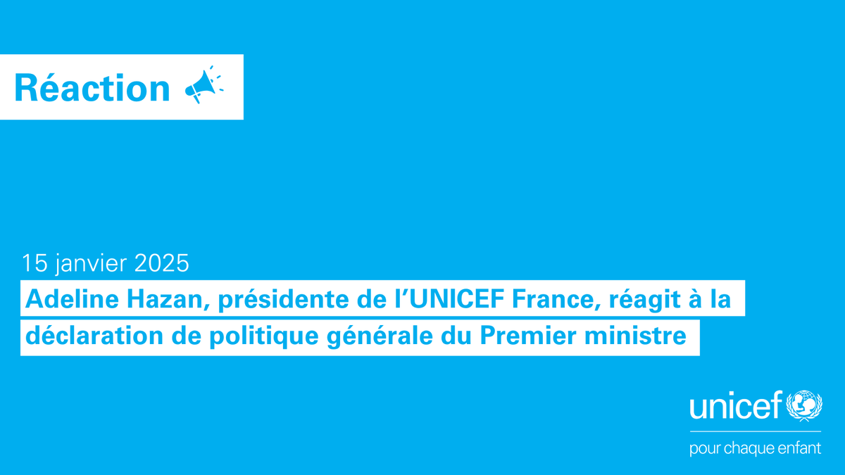 UNICEF France Médias (@unicef_media_fr) on Twitter photo 📣🇫🇷 "Nous restons dans l’attente de la feuille de route du futur Haut-commissariat à l’Enfance et des moyens qui lui seront alloués pour mener une véritable politique globale et transversale de l’enfance." <a href="/AdelineHazan/">Adeline Hazan</a>
➡️unicef.fr/article/adelin… via <a href="/UNICEF_Media_Fr/">UNICEF France Médias</a> 📣🇫🇷 "Nous restons dans l’attente de la feuille de route du futur Haut-commissariat à l’Enfance et des moyens qui lui seront alloués pour mener une véritable politique globale et transversale de l’enfance." <a href="/AdelineHazan/">Adeline Hazan</a>
➡️unicef.fr/article/adelin… via <a href="/UNICEF_Media_Fr/">UNICEF France Médias</a>