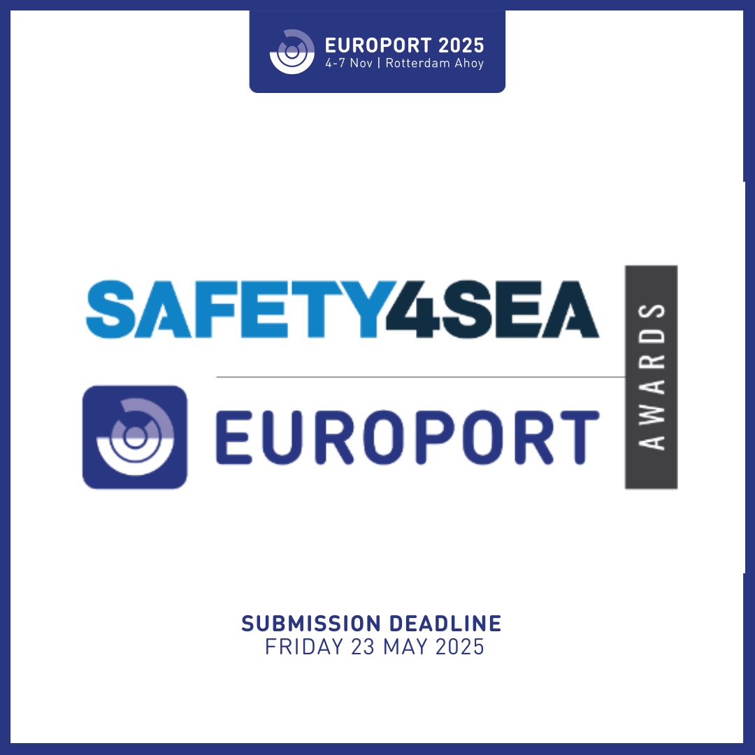⭐ Nominations for the 2025 SAFETY4SEA EUROPORT Awards are open! ⭐

⏰ Deadline for submissions: Friday 23 May 2025

For more information on the awards and to submit your nominations, visit: europort.safety4sea.com

#Europort2025 #Europort #Safety4Sea