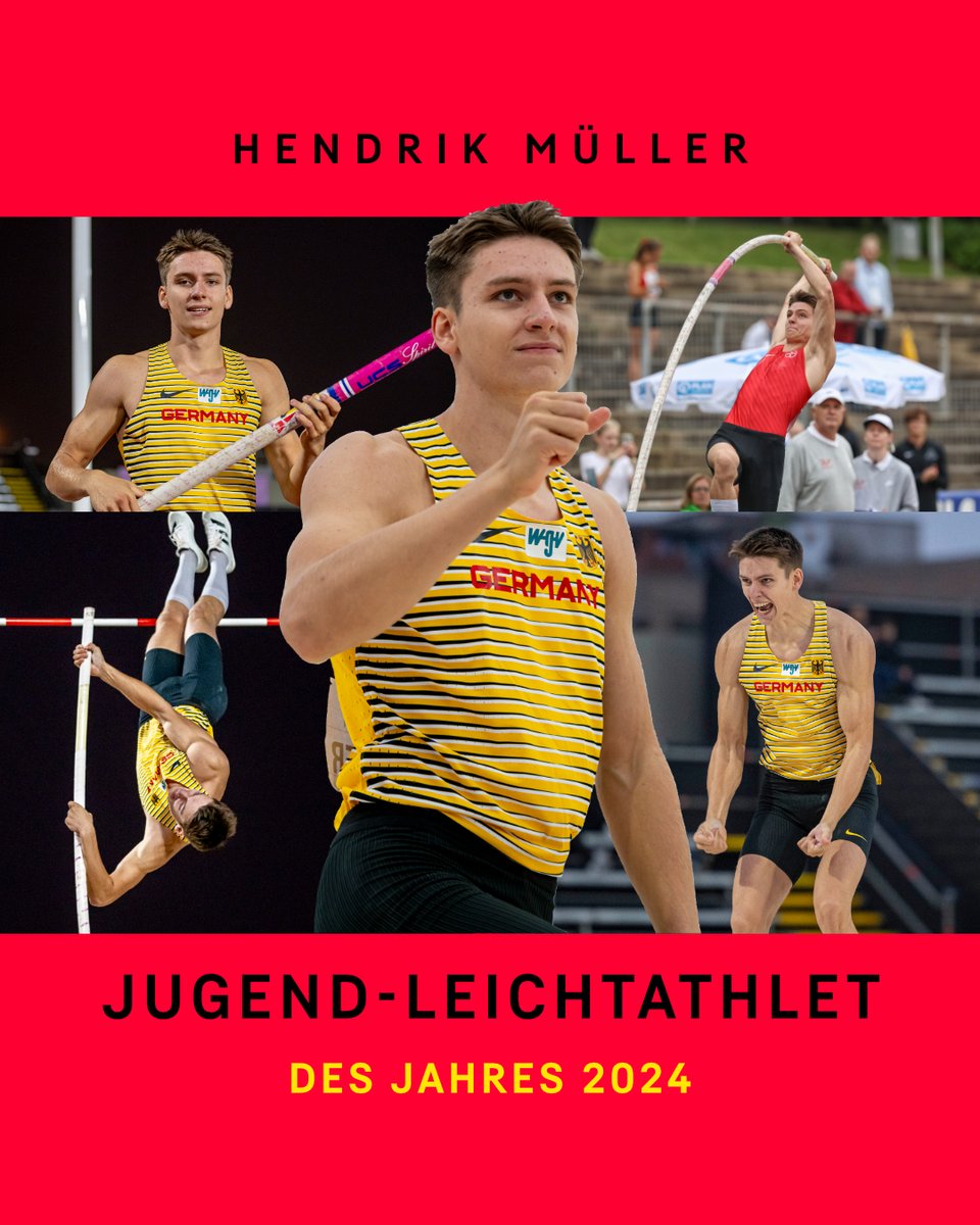 Hoch, höher, Hendrik! 🏆 
Hendrik Müller ist Deutschlands "Jugend-Leichtathlet des Jahres" 2024!
Der 19-Jährige krönte sich zum U20-Weltmeister im Stabhochsprung und führt mit 5,55 Metern die Weltjahresbestenliste an. Herzlichen Glückwunsch, Hendrik! 🎉