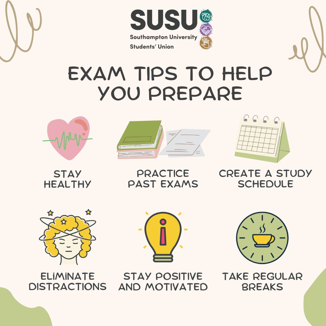 Stay organised, motivated and prepared with these simple exam tips ☺️