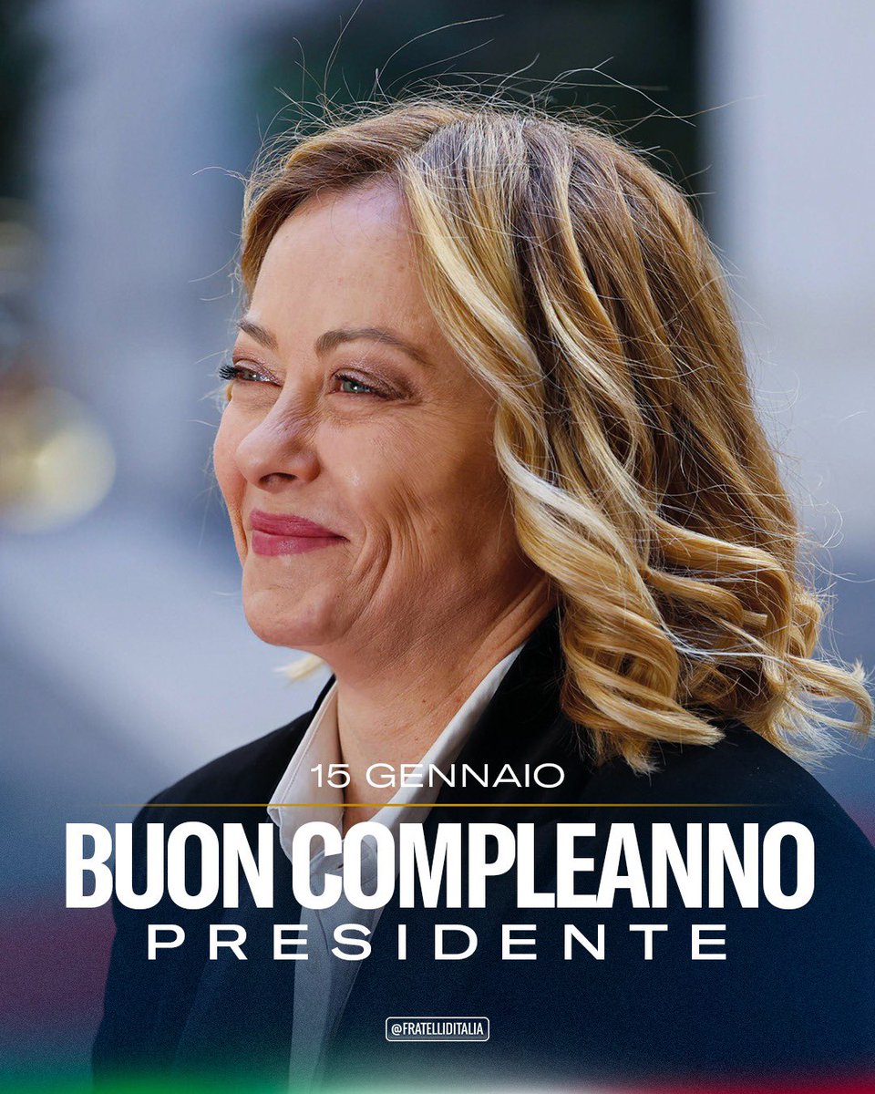 Ogni anno, un impegno e un sacrificio in più per l’Italia.

Grazie di tutto, Presidente. Buon compleanno, Giorgia.

#15gennaio