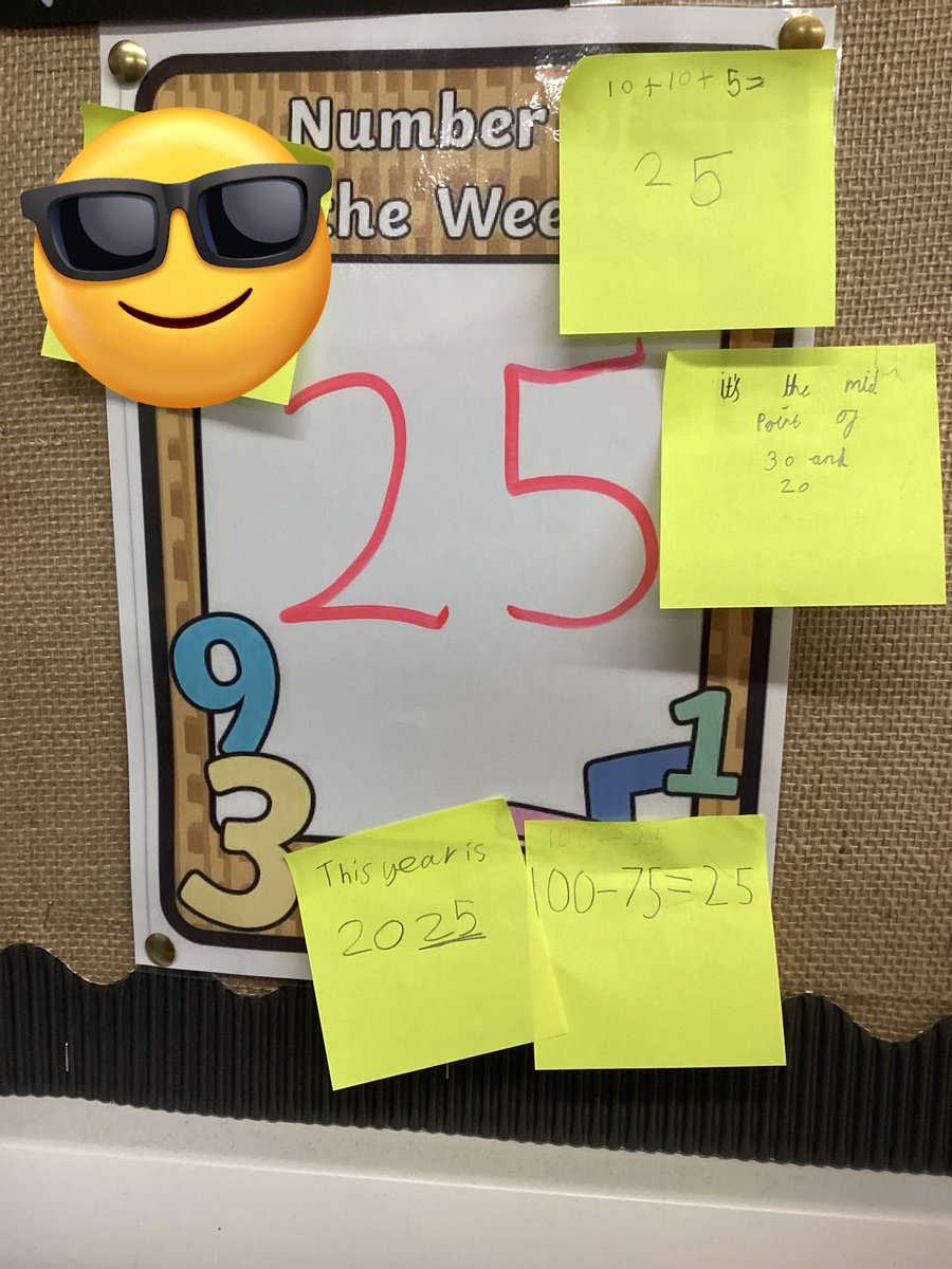 25 is our number of the week. Some great facts for this number. 🤔💭🤨 #stocktonwoodmaths
