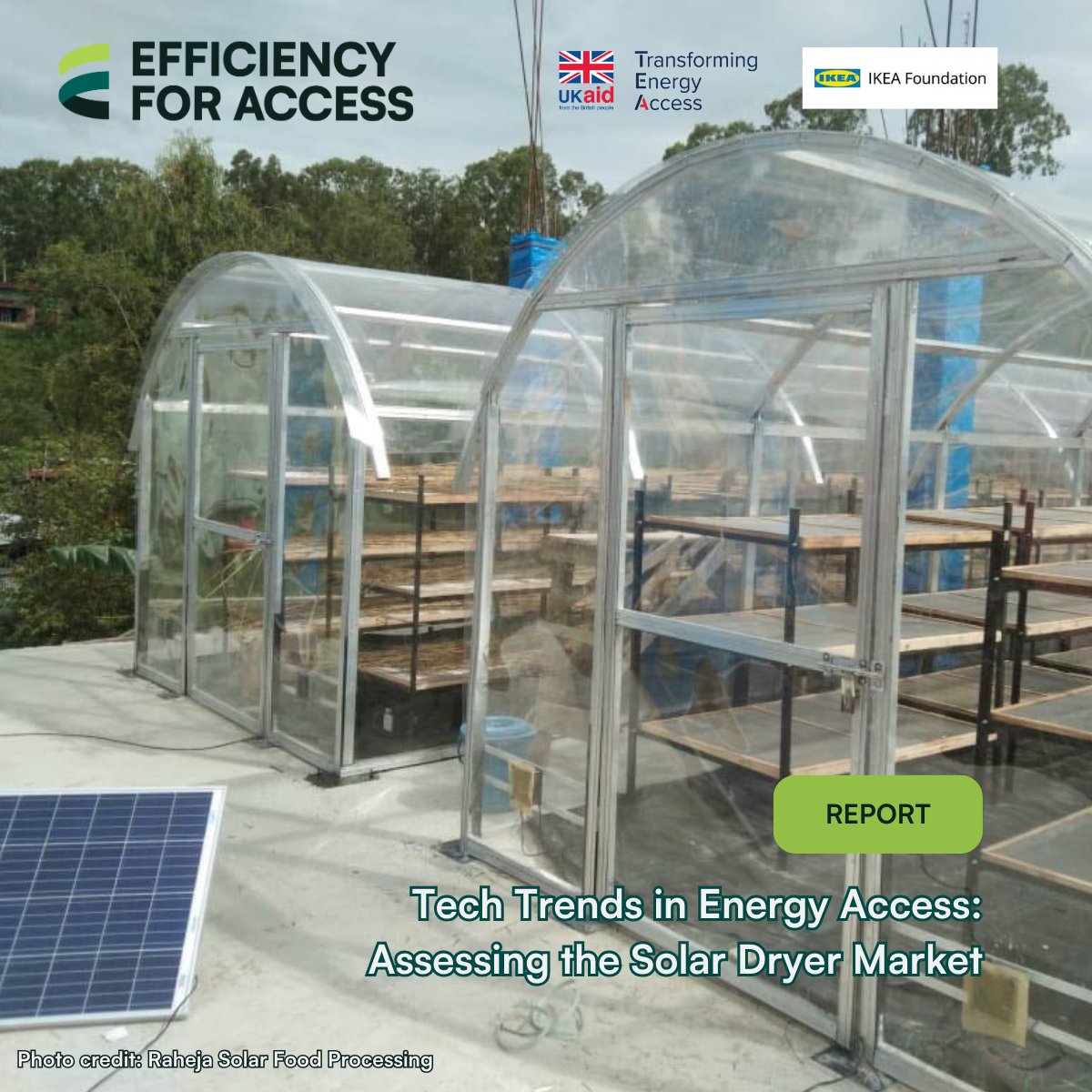 How can we unlock the full potential of solar drying technology? 

Our latest report, #TechTrends in Energy Access: Assessing the Solar Dryer Market, highlights key recommendations to drive innovation. 

Explore in the full report: bit.ly/49JWTVg 

#FoodPreservation