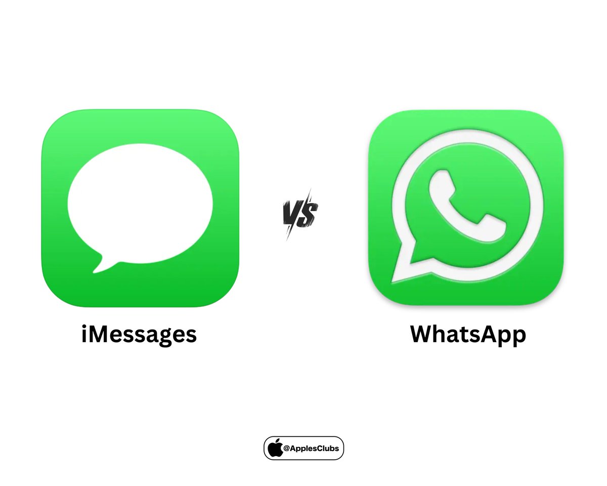 ApplesClubs's tweet photo. Which one do you use?

1. iMessages
2. WhatsApp https://t.co/7YxPWcvspv