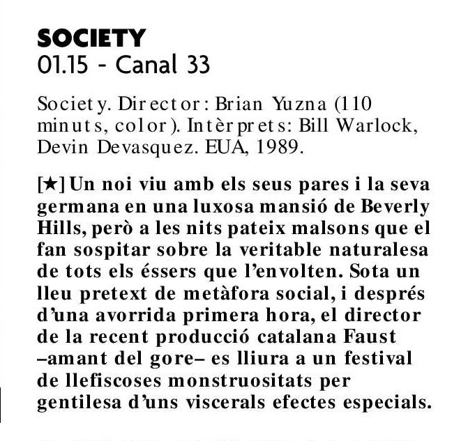 LafondLa52872's tweet photo. "Society" es va estrenar al Canal 33 el 26 de febrer de 2001, i va ser doblada al català.
#Society #BrianYuzna #DoblatgeCatalà #TV3 #RogerPera @llusa_m #EduardoMuntada @AleixEstadella #BelénRoca @diblasioficial #EduardoElías #MarRoca @santirenzol #NúriaDomènech #JaumeLleal https://t.co/Sa6x8xDfHo