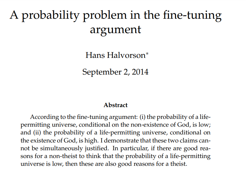 RealAtheology's tweet image. Here are three scholarly critiques of the Fine-Tuning argument that critically analyze different aspects of it. Lots of interesting work with probability theory. Check them out:

Pic I: 
citeseerx.ist.psu.edu/viewdoc/downlo…

Pic II:
fampot.com/wp-content/upl…

Pic III:
citeseerx.ist.psu.edu/viewdoc/downlo…