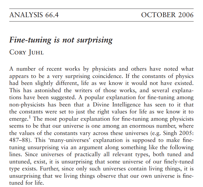RealAtheology's tweet image. Here are three scholarly critiques of the Fine-Tuning argument that critically analyze different aspects of it. Lots of interesting work with probability theory. Check them out:

Pic I: 
citeseerx.ist.psu.edu/viewdoc/downlo…

Pic II:
fampot.com/wp-content/upl…

Pic III:
citeseerx.ist.psu.edu/viewdoc/downlo…