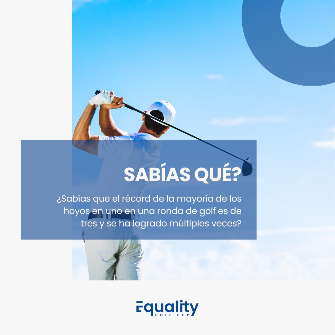 🏌️‍♀️🏆 ¿Sabías que el récord de la mayoría de los hoyos en uno en una ronda de golf es de tres y se ha logrado múltiples veces? #GolfRecords #EqualityGolfCup