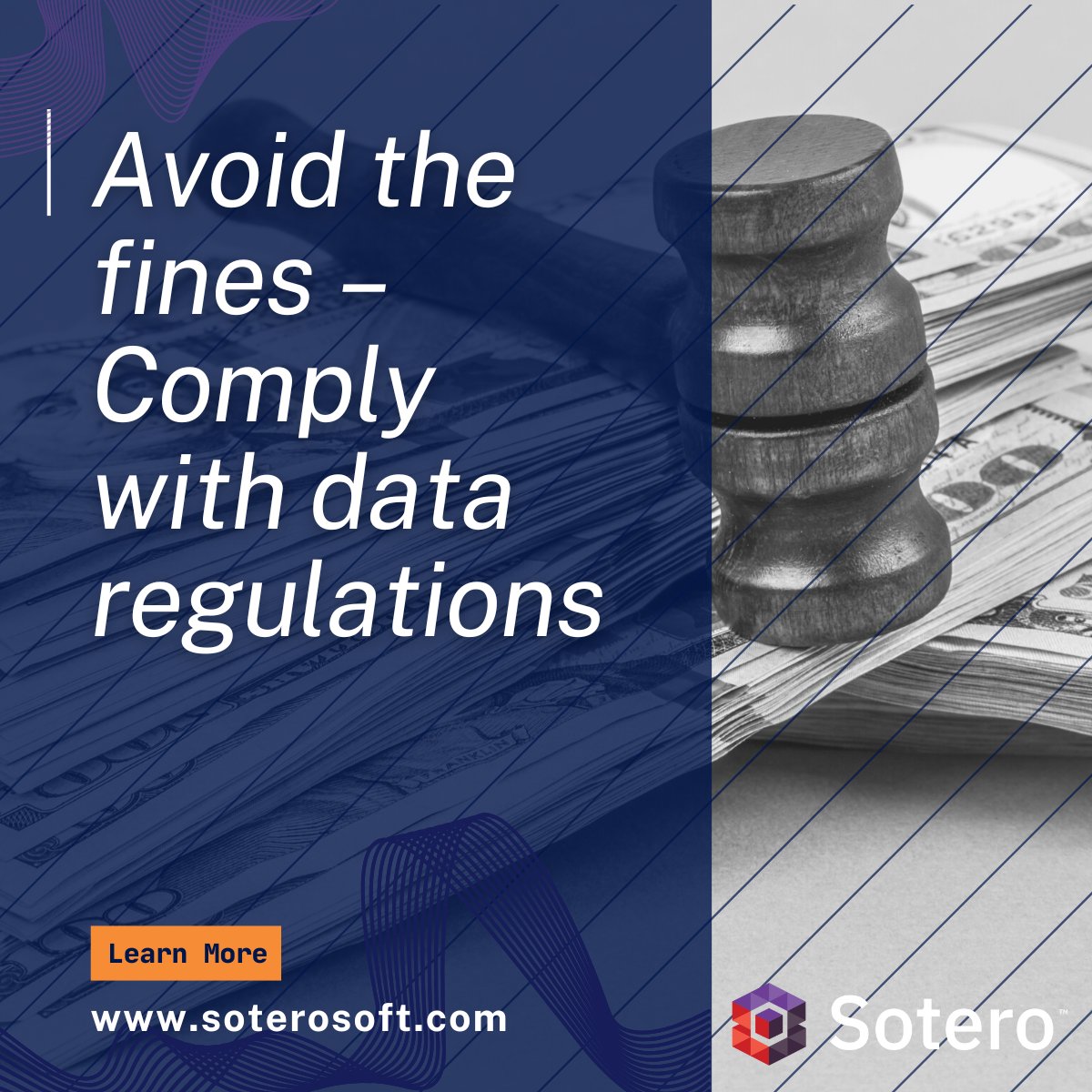 Failure to comply with data regulations can result in significant fines and legal consequences. Companies that don't comply with these regulations can face penalties that range from hefty fines to legal action.

Sotero can help!
#datacompliance
#Datasecurity
