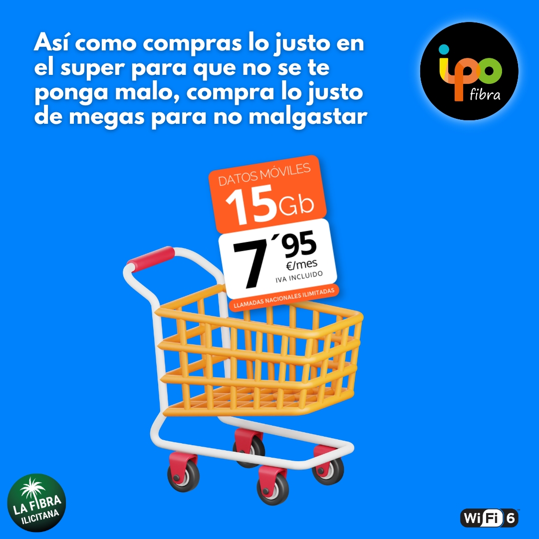 🛒 ¡Conéctate sin desperdiciar! 🌐

Elige el plan que te conviene: 15 GB por solo 7,95 €/mes (IVA incluido) y disfruta de llamadas nacionales ilimitadas. 

Optimiza tu experiencia digital con IPO Fibra. 📱✨

👉 redipo.es/fibra-optica/

#telefonia #FibraOpticaHogar #fibraoptica