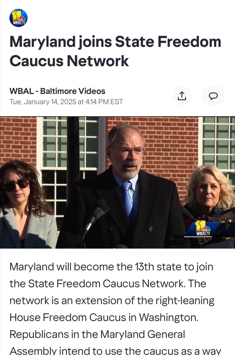 Maryland Freedom Caucus (@mdfreedomcaucus) on Twitter photo Couldn’t have asked for a better launch yesterday to become the 13th state freedom caucus with <a href="/SFC_Network/">State Freedom Caucus Network</a>
The MD Freedom Caucus will lead the charge for a safer, freer, more prosperous Maryland. Couldn’t have asked for a better launch yesterday to become the 13th state freedom caucus with <a href="/SFC_Network/">State Freedom Caucus Network</a>
The MD Freedom Caucus will lead the charge for a safer, freer, more prosperous Maryland.