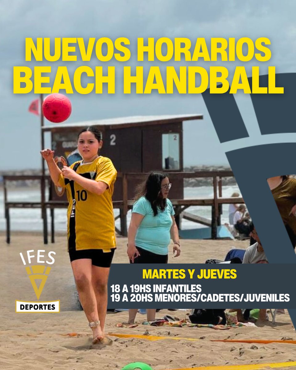 IfesDeportes's tweet photo. 🏖️¡Nuevos horarios para Beach Handball!

📅Martes y Jueves
🕕18:00 a 19:00hs – Infantiles
🕖19:00 a 20:00hs – Menores, Cadetes y Juveniles

📍Juan Julián Lastra 5600
📞299 324-4518

💪¡Sumate a los entrenamientos y viví la pasión por el Beach!
#BeachHandball #SomosIFES #IFES https://t.co/8p5aQu70ub