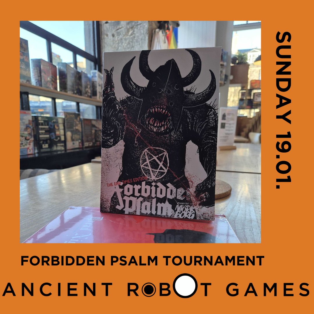 Join us this Sunday for a day of Forbidden Psalm, Skirmish gaming at the end of the world! 

Bring any five models or use our spare models to make your warband and battle it out through series of missions on behalf of a devious mage!

Get your tickets through the link in our bio!