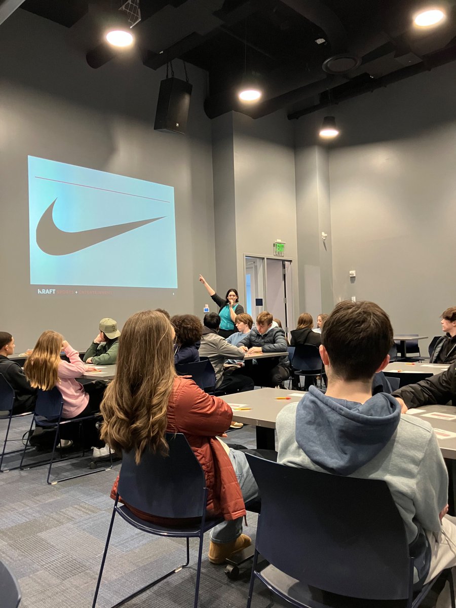 Business Innovation Pathways intro class learning about branding from industry experts at <a href="/GilletteStadium/">Gillette Stadium</a> with the Kraft Group #whpantherpride #whpantherpathways