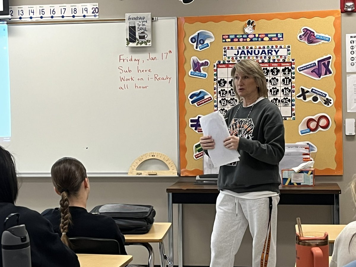 We’re back,  our first Teacher Spotlight of the week for 2025 goes to Ms. Williams teaching Algebra 1 to 8th Grade Students.  #GoPanthers