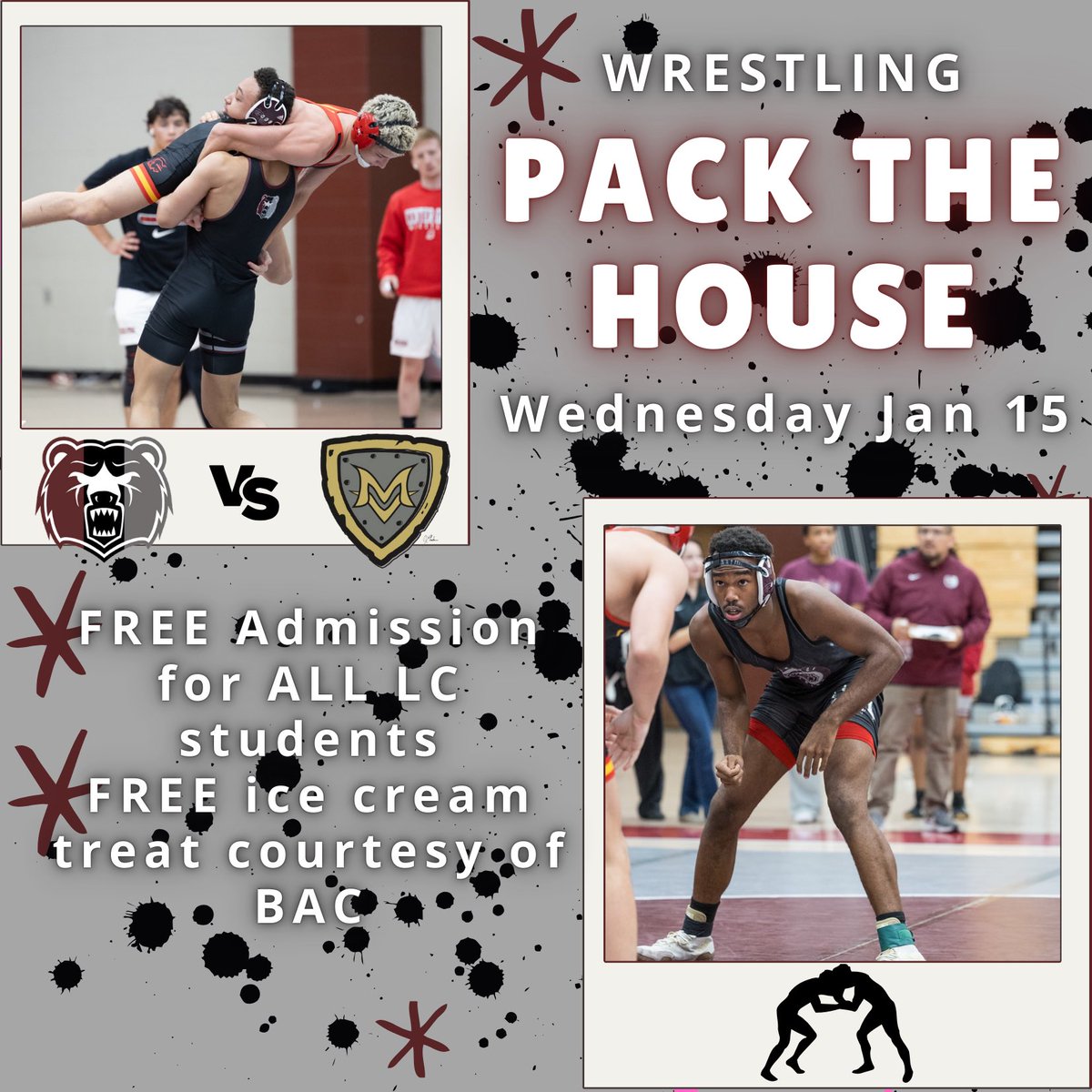 LCBAC (@lchsbac) on Twitter photo Wrestling Pack the House is tonight!! Come one come all!!! Free frozen treat for all LC students with ID!!!
<a href="/LCHSAthletics/">LCHSAthletics</a> <a href="/LCHSBears/">Lawrence Central</a> Wrestling Pack the House is tonight!! Come one come all!!! Free frozen treat for all LC students with ID!!!
<a href="/LCHSAthletics/">LCHSAthletics</a> <a href="/LCHSBears/">Lawrence Central</a>