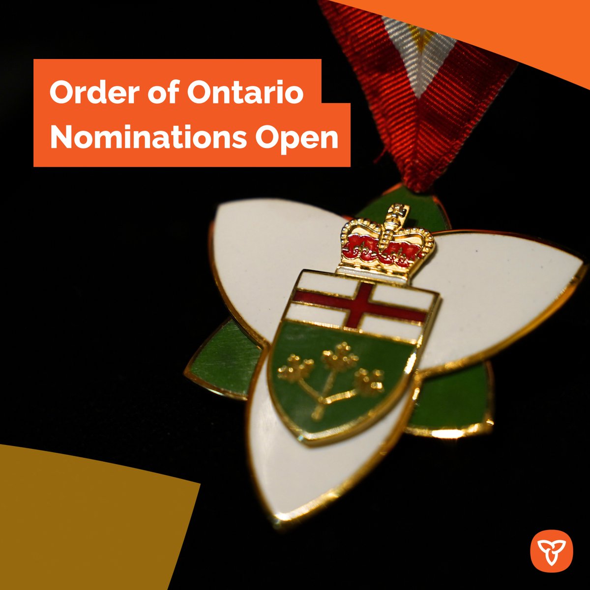 ontariomcm's tweet photo. Reminder 📢

Nominations are open for the province’s highest civilian honour, the Order of Ontario! 

The #OrderofON honours individuals from diverse backgrounds whose exceptional contributions have shaped communities and this province.
1/2 https://t.co/YkyyEsP2mm