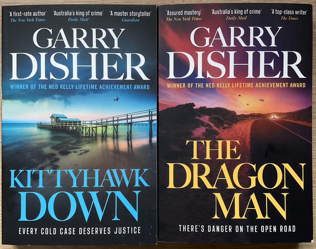 Lindahill50Hill's tweet photo. Goodness me @ViperBooks 
Thank you so much for these surprise and fabulous looking @GarryDisher books.
#TheDragonMan and #Kittyhawkdown are very welcome indeed 📚❤️
This #HalChallisInvestigations series sounds a belter! 

https://t.co/D3IidSojh3 https://t.co/r2aZT4CQ12