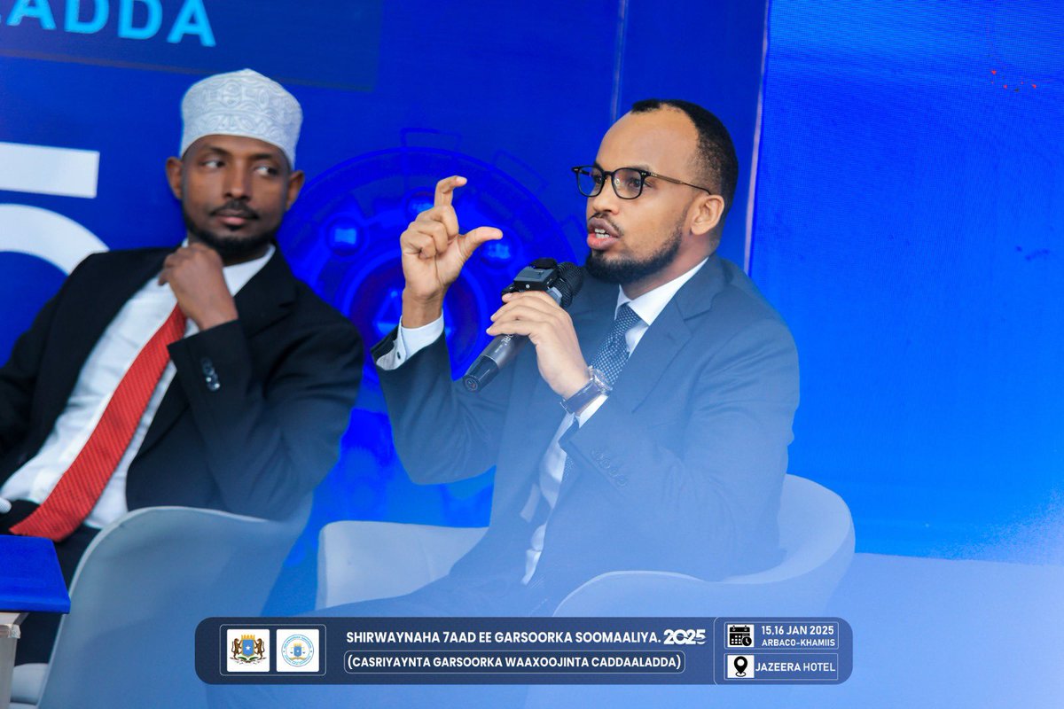 AJConference's tweet photo. "Waxan ku amaanaya hay'adaha garsoorka dalka in ay ku guulaysteen iyada oo duruufo kala duwan jiraan 7dobadii sano ee ugu dambaysay qabashada ๐๐ก๐ข๐ซ ๐๐๐ง๐๐๐๐๐๐ค๐ ๐๐๐ซ๐ฌ๐จ๐จ๐ซ๐ค๐ ๐๐๐ฅ๐ค๐. Miisaaniyada dalka 80%.
#AnnualJudicialConference2025
#ModernizingJudgment https://t.co/SN1THQ3T0W