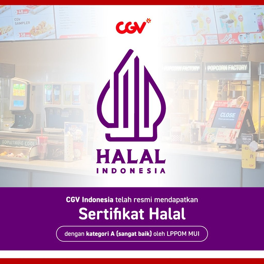 CGV_ID's tweet photo. Membuka awal tahun dengan semangat baru, CGV Cinemas Indonesia resmi mendapatkan sertifikasi halal dari MUI untuk produk makanan dan minuman✨

Jajan di CGV sekarang makin seru!

#JajanSerudiCGV #SemuaSerudiCGV https://t.co/nQz3GCc5ac