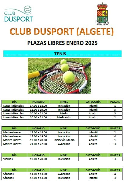 ClubDusport's tweet photo. 📢PLAZAS DISPONIBLES ENERO📢

🔋Volvemos con las pilas cargadas, después de unas navidades, las cuales deseamos que las hayáis pasado en grande. Pero llega la vuelta a la rutina...

🎾¿Y qué mejor vuelta que haciendo deporte y más si es con tenis y pádel?🎾

¡Plazas disponibles! https://t.co/QfsmGWDCWX