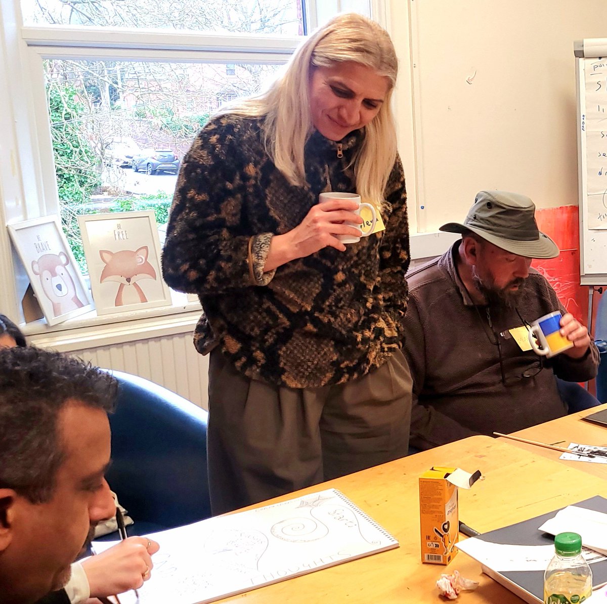 SUITeam's tweet photo. This weeks art group offered an amazing space for sharing creativity, experience, &amp; resistance, where we welcomed the brilliant Dr Elena Vasiliou of @uniofwarwick 👏🏼👇🏼 https://t.co/q8UxWMbrqm