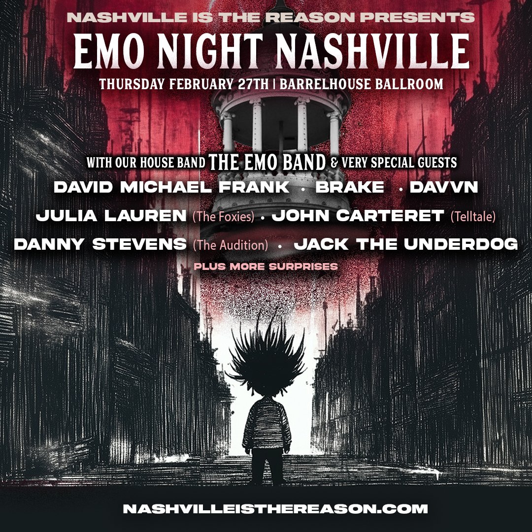 JUST ANNOUNCED &amp; ON SALE NOW!

Emo Night Nashville is BACK with our first two shows of the year! 

2/27 Barrelhouse Ballroom (Chattanooga)
TIX: bit.ly/emonightchatt

3/1 Marathon Music Works (Nashville)
TIX: emonightnashville.com