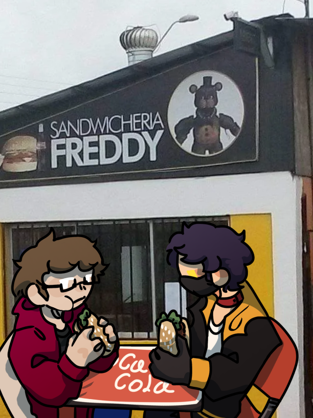 Te invito a comer w
fallo - y eso? que no eras pobre?
silencio - eso vale madres, encontre un lugar mamalon
fallo - bueno, jalo! ¿a donde me vas a llevar?
silencio - cierra los ojos es una sorpresa

art: <a href="/KrinueS/">Krinue 𐂂</a>  (vayan a seguirlo)!