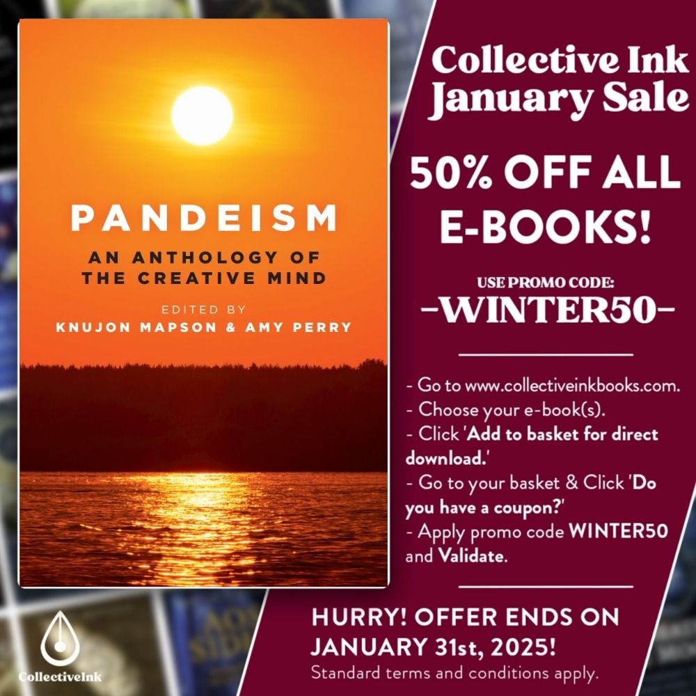 TheBookTweeters's tweet photo. Spread the word about the Collective Ink January Sale -- 50% off all e-books at https://t.co/IpWtPw5tIs -- the perfect time to get Pandeism: An Anthology of the Creative Mind!!
#OBooks #CollectiveInk #JanuarySale #HalfOff #Pandeism #PandeismAnthology #CreativeMind . https://t.co/JBIeF3tse1