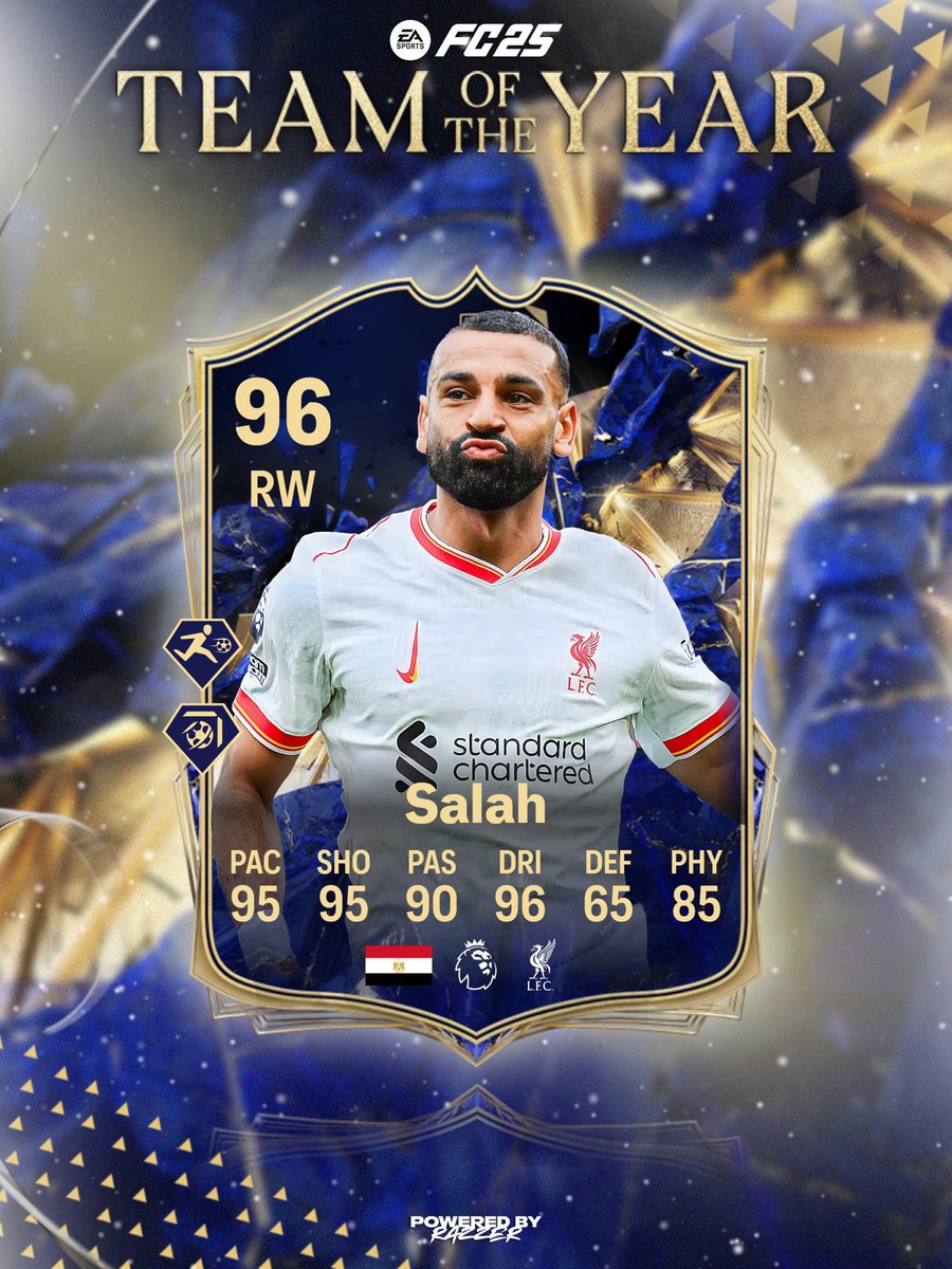 LFCTransferRoom's tweet photo. Congratulations to Virgil van Dijk and Mohamed Salah who have made the EAFC25 TOTY!

This is Van Dijk’s sixth appearance in the team and Salah’s first.

via @Razzerstrading https://t.co/rMjp7UYORq