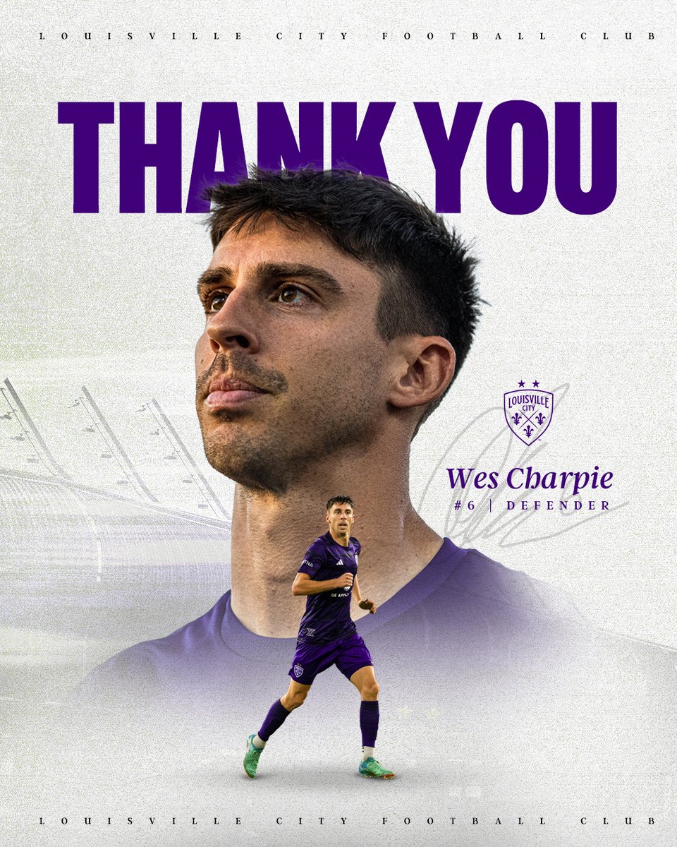 Thank you for five great seasons in purple 💜

<a href="/WesleyCharpie/">Wes Charpie</a> is headed west, relocating closer to his girlfriend, Kaleigh Riehl, a former Racing Louisville defender who now plays for Utah Royals FC. We're wishing Wes the best as he pursues career opportunities both in and out of