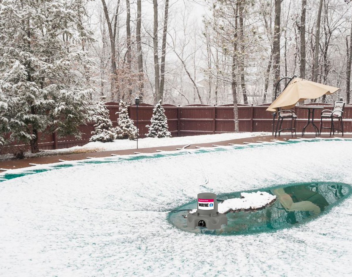 WAYNEPumps's tweet image. Frozen water on your pool cover can cause a lot of damage. Get your Wayne Pool Cover Pump today! #PoolCoverPump #AntiFreeze