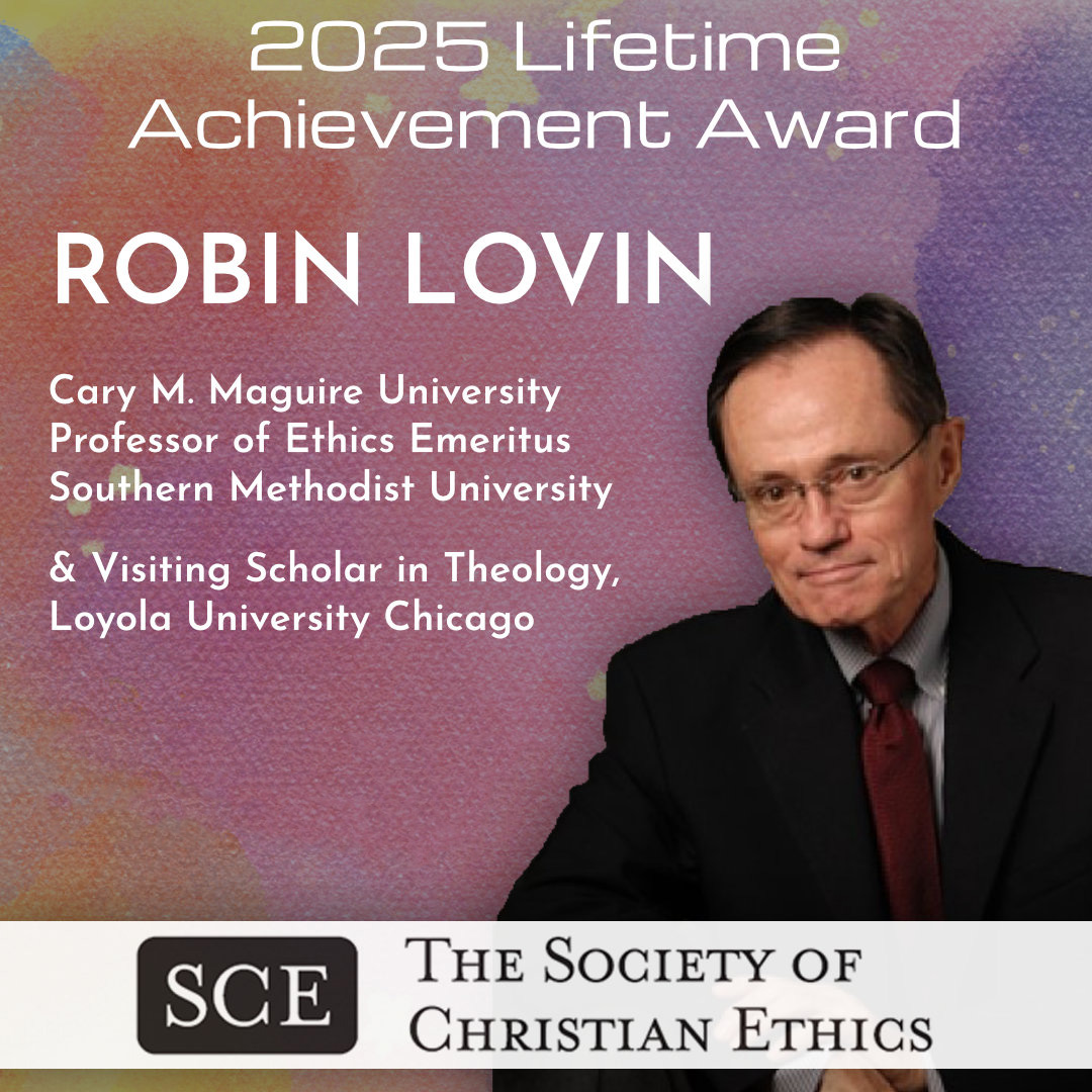 Dr. Robin Lovin receives Lifetime Achievement Award from the Society of Christian Ethics. Read More Here: bit.ly/3WjWJi3