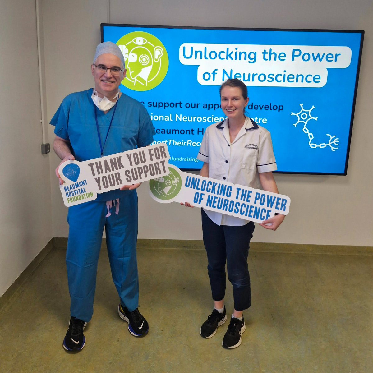 ✨ #NeuroscienceWednesday ✨ Meet Mr. Donncha O’Brien, Consultant Neurosurgeon &amp; Clinical Director, and Laura Byrne, Senior Physiotherapist. Their expertise transforms lives at The National Neuroscience Centre. 💙

🌟 Join the mission today! Find out more: beaumontfundraising.enthuse.com/cf/the-nationa…