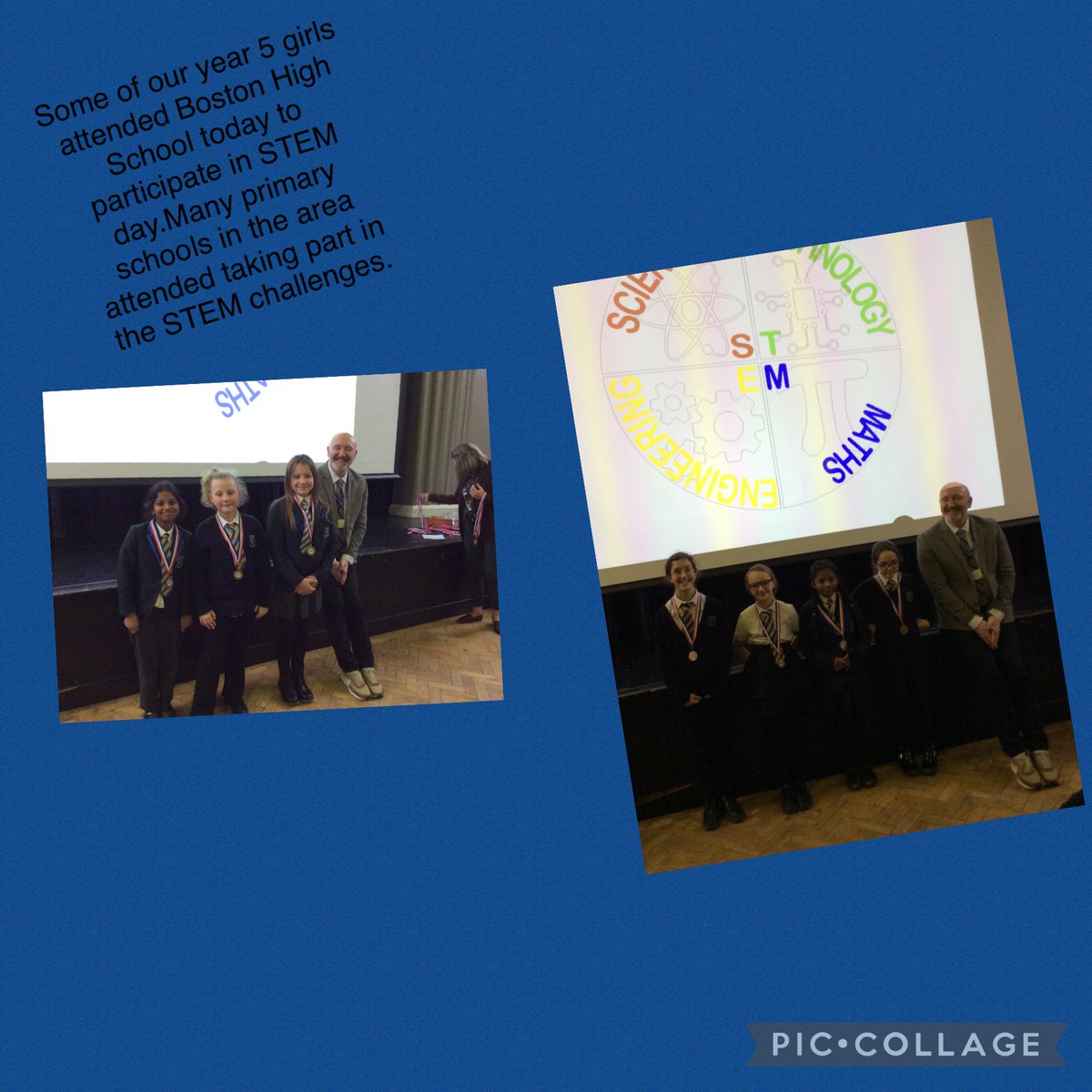 bsmyear5's tweet photo. A random selection of girls from year 5 attended Boston High School today to compete in the STEM day challenges, competing against other primary schools in the area. Our children had to complete 3 very exciting challenges.  We are very proud of all of them. https://t.co/vDjeFdAtFi