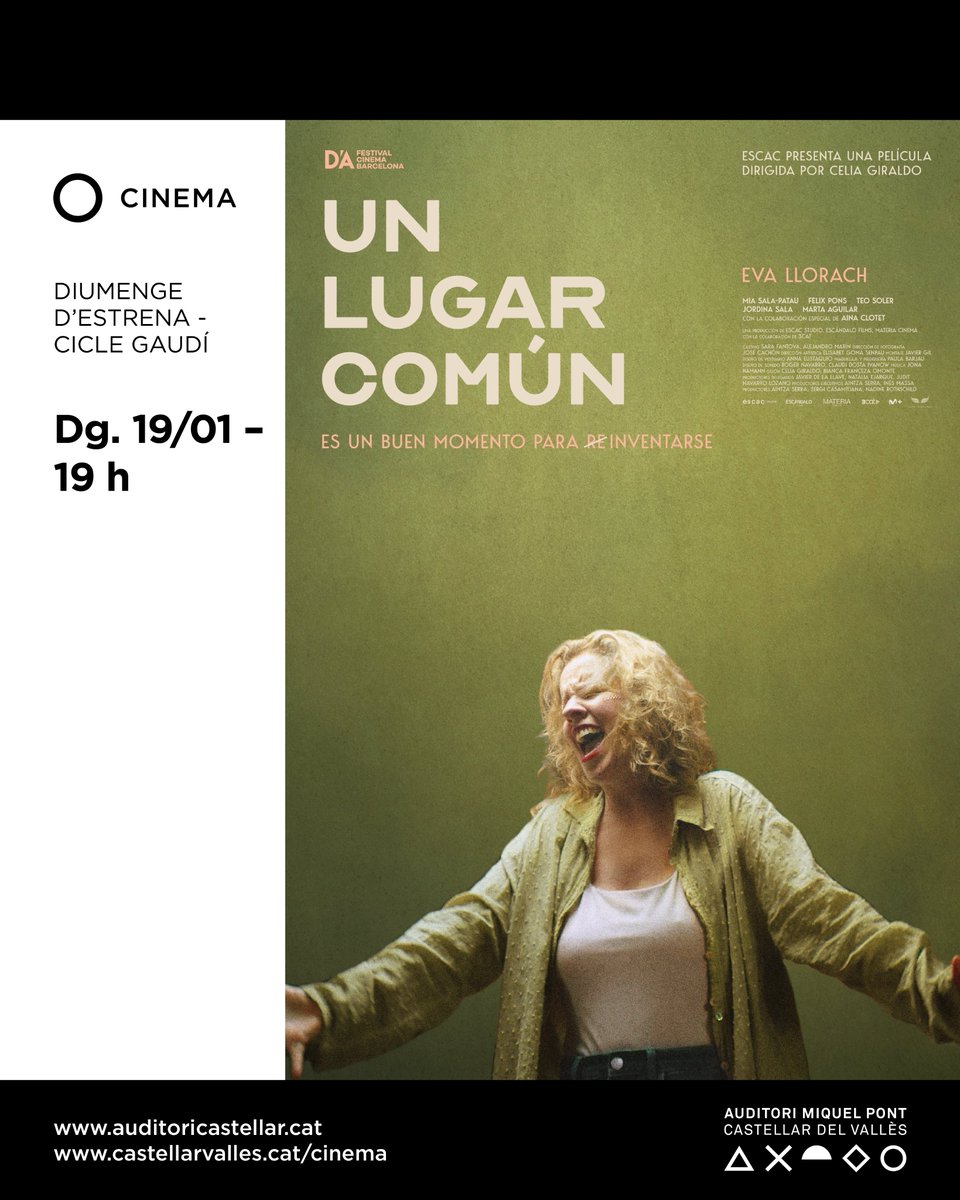 auditoricastellar (@auditoricast) on Twitter photo 🎥 Demà, diumenge 19 de gener, "Un lugar común" serà la pel·lícula del <a href="/CicleGaudi/">Cicle Gaudí – Cinema Català</a> que es projectarà a l'Auditori.
✨ Una història sobre reinvenció i segones oportunitats.
📅 Dg. 19/01
🕖 19 h
📍 Auditori Miquel Pont
🎟️ auditoricastellar.cat/un-lugar-comun/
<a href="/clubcinemacv/">Club Cinema Castellar Vallès</a>
<a href="/femcastellar/">Fem Castellar</a> 🎥 Demà, diumenge 19 de gener, "Un lugar común" serà la pel·lícula del <a href="/CicleGaudi/">Cicle Gaudí – Cinema Català</a> que es projectarà a l'Auditori.
✨ Una història sobre reinvenció i segones oportunitats.
📅 Dg. 19/01
🕖 19 h
📍 Auditori Miquel Pont
🎟️ auditoricastellar.cat/un-lugar-comun/
<a href="/clubcinemacv/">Club Cinema Castellar Vallès</a>
<a href="/femcastellar/">Fem Castellar</a>