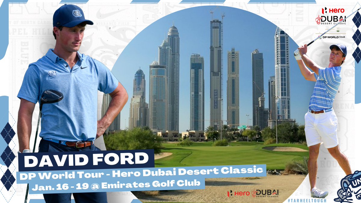 As the No. 1 ranked player in the end-of-fall PGA TOUR U standings David Ford is playing this week on the DP World Tour in Dubai. #GoHeels